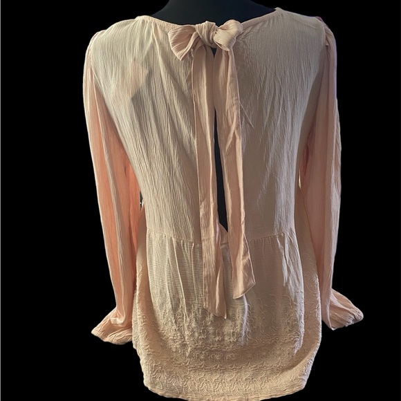 American Eagle Embroidered Blush Babydoll Blouse - Picture 2 of 8